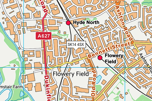 SK14 4SX map - OS VectorMap District (Ordnance Survey)
