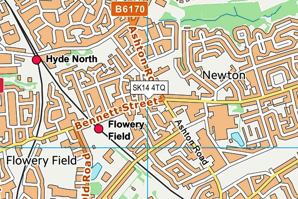 SK14 4TQ map - OS VectorMap District (Ordnance Survey)