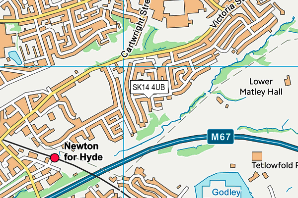 SK14 4UB map - OS VectorMap District (Ordnance Survey)