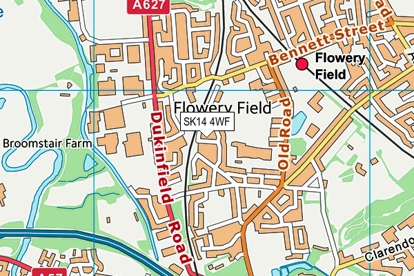 SK14 4WF map - OS VectorMap District (Ordnance Survey)
