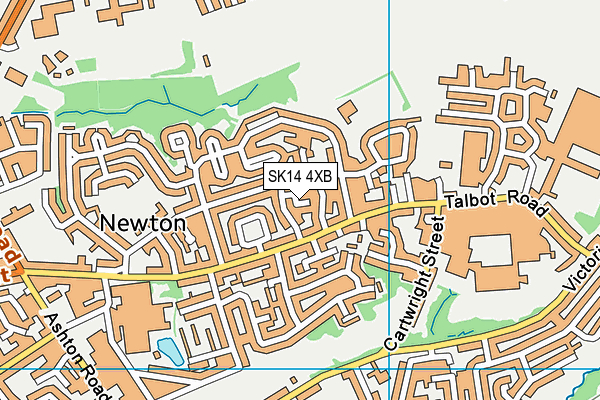 SK14 4XB map - OS VectorMap District (Ordnance Survey)