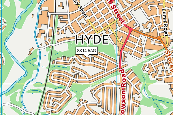 SK14 5AG map - OS VectorMap District (Ordnance Survey)