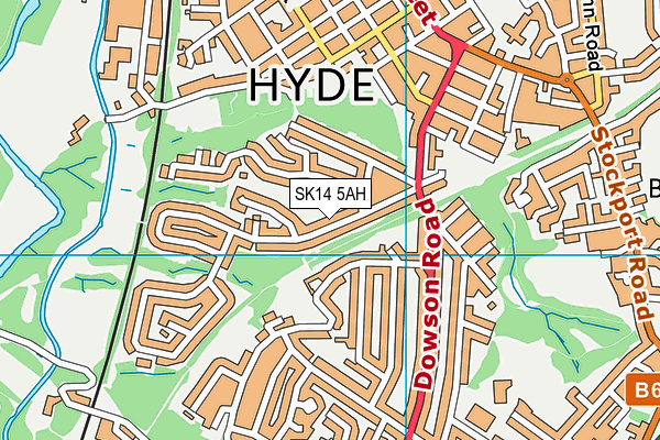 SK14 5AH map - OS VectorMap District (Ordnance Survey) SK14 5AH map - OS VectorMap District (Ordnance Survey)