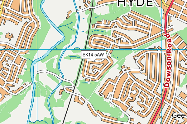 SK14 5AW map - OS VectorMap District (Ordnance Survey) SK14 5AW map - OS VectorMap District (Ordnance Survey)