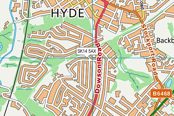 SK14 5AX map - OS VectorMap District (Ordnance Survey) SK14 5AX map - OS VectorMap District (Ordnance Survey)