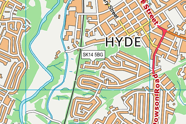 SK14 5BG map - OS VectorMap District (Ordnance Survey)