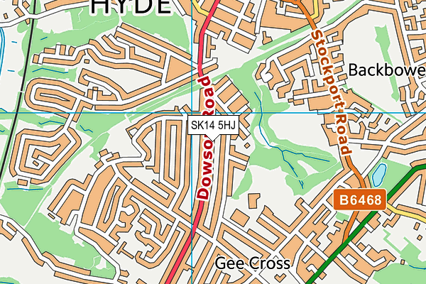 SK14 5HJ map - OS VectorMap District (Ordnance Survey)