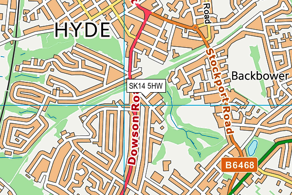 SK14 5HW map - OS VectorMap District (Ordnance Survey) SK14 5HW map - OS VectorMap District (Ordnance Survey)