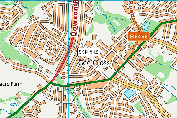 SK14 5HZ map - OS VectorMap District (Ordnance Survey)