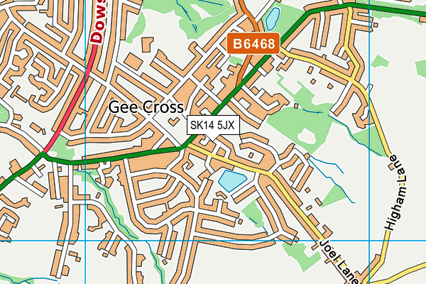 SK14 5JX map - OS VectorMap District (Ordnance Survey)