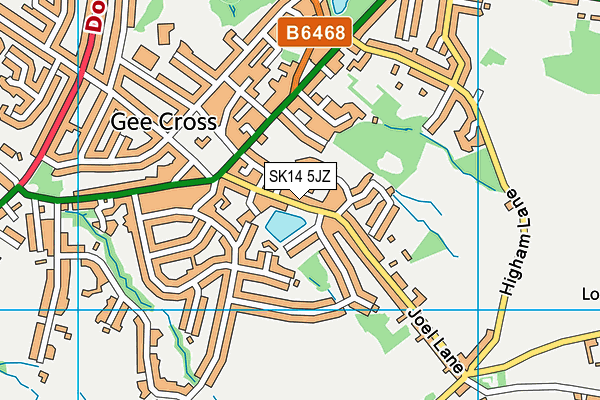 SK14 5JZ map - OS VectorMap District (Ordnance Survey)