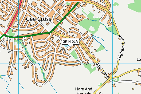 SK14 5LA map - OS VectorMap District (Ordnance Survey) SK14 5LA map - OS VectorMap District (Ordnance Survey)