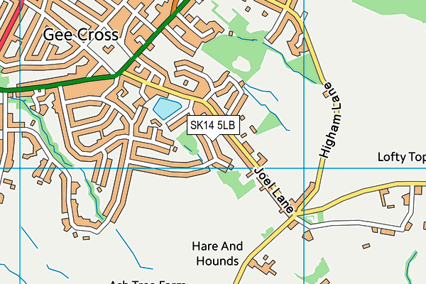 SK14 5LB map - OS VectorMap District (Ordnance Survey) SK14 5LB map - OS VectorMap District (Ordnance Survey)