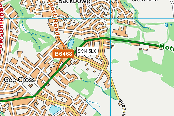 SK14 5LX map - OS VectorMap District (Ordnance Survey) SK14 5LX map - OS VectorMap District (Ordnance Survey)
