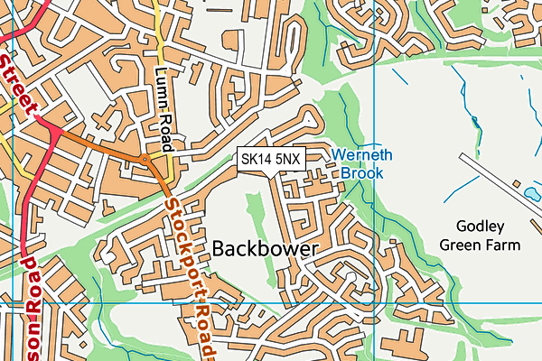 SK14 5NX map - OS VectorMap District (Ordnance Survey)