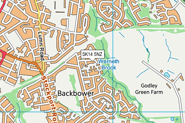 SK14 5NZ map - OS VectorMap District (Ordnance Survey)