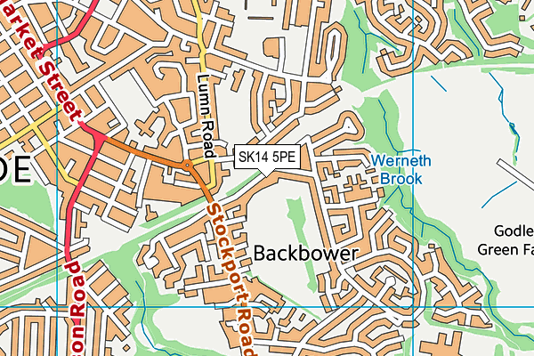 SK14 5PE map - OS VectorMap District (Ordnance Survey)