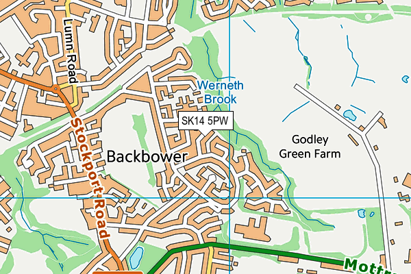 SK14 5PW map - OS VectorMap District (Ordnance Survey) SK14 5PW map - OS VectorMap District (Ordnance Survey)
