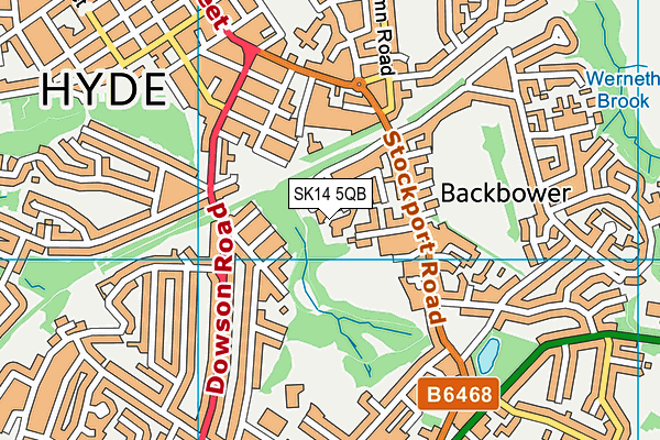 SK14 5QB map - OS VectorMap District (Ordnance Survey) SK14 5QB map - OS VectorMap District (Ordnance Survey)