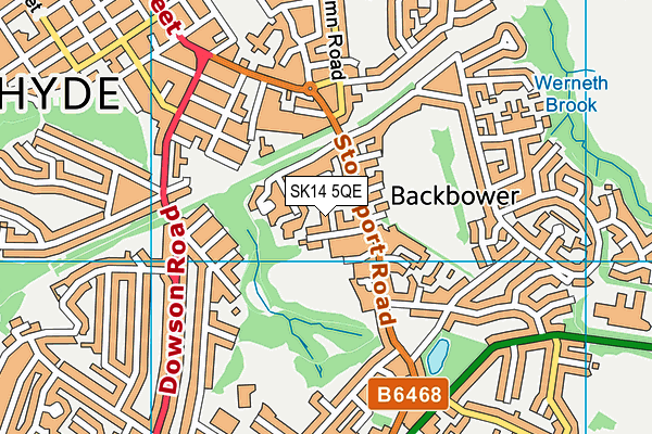 SK14 5QE map - OS VectorMap District (Ordnance Survey)