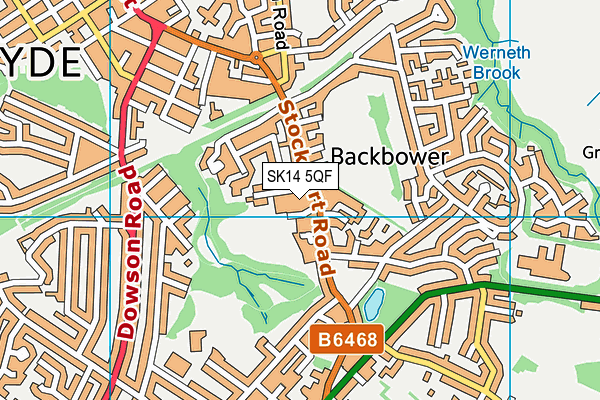 SK14 5QF map - OS VectorMap District (Ordnance Survey)