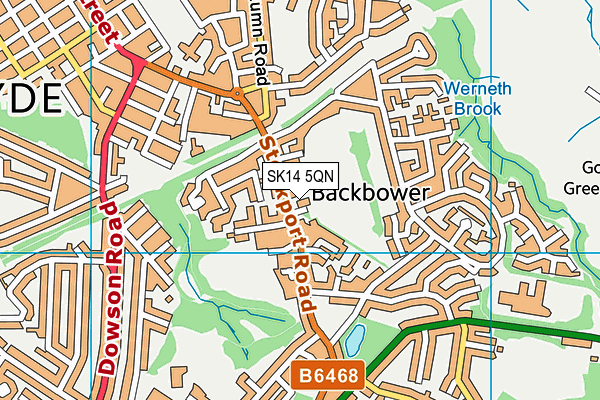 SK14 5QN map - OS VectorMap District (Ordnance Survey)
