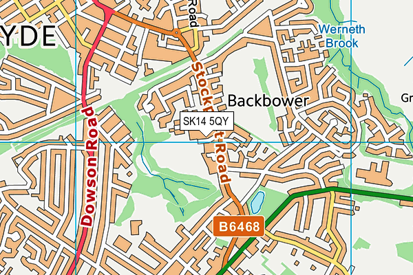 SK14 5QY map - OS VectorMap District (Ordnance Survey)