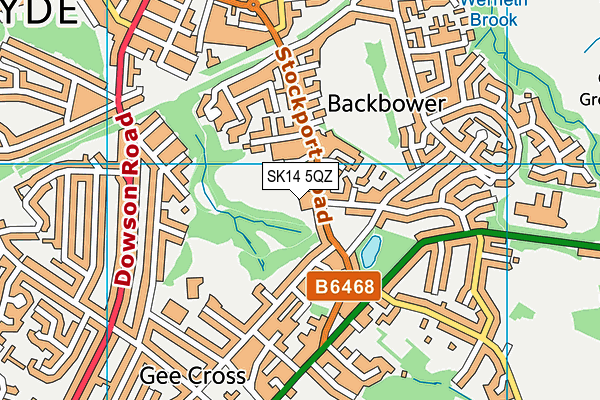 SK14 5QZ map - OS VectorMap District (Ordnance Survey)