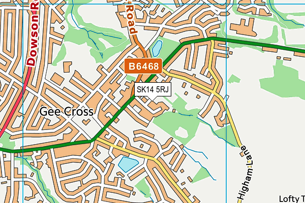 SK14 5RJ map - OS VectorMap District (Ordnance Survey) SK14 5RJ map - OS VectorMap District (Ordnance Survey)