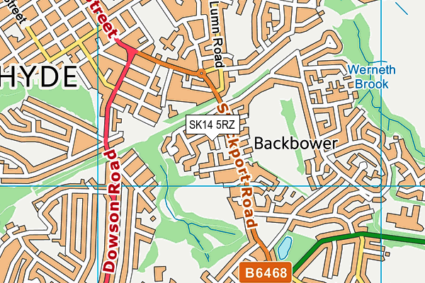 SK14 5RZ map - OS VectorMap District (Ordnance Survey)