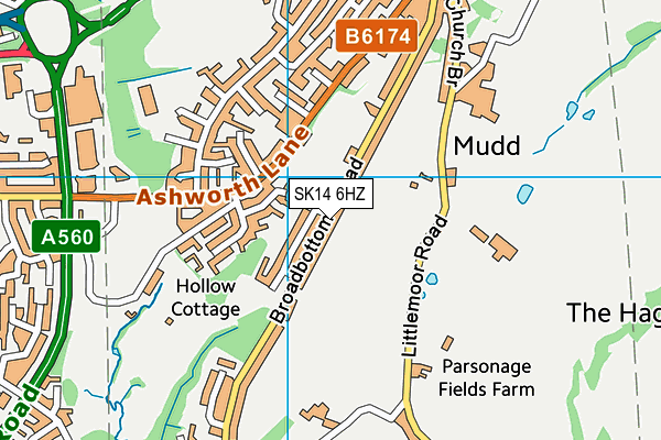 SK14 6HZ map - OS VectorMap District (Ordnance Survey) SK14 6HZ map - OS VectorMap District (Ordnance Survey)