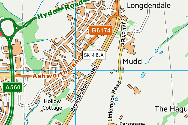 SK14 6JA map - OS VectorMap District (Ordnance Survey)