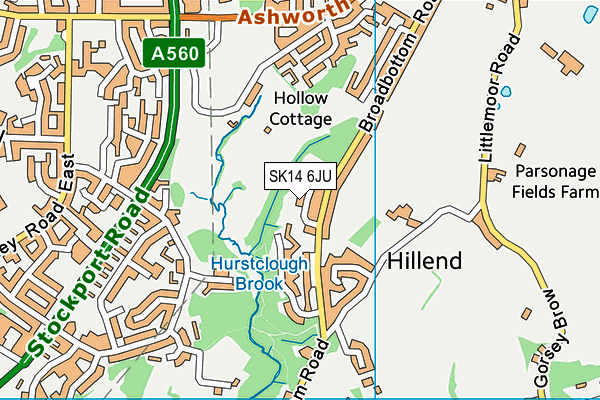 SK14 6JU map - OS VectorMap District (Ordnance Survey)