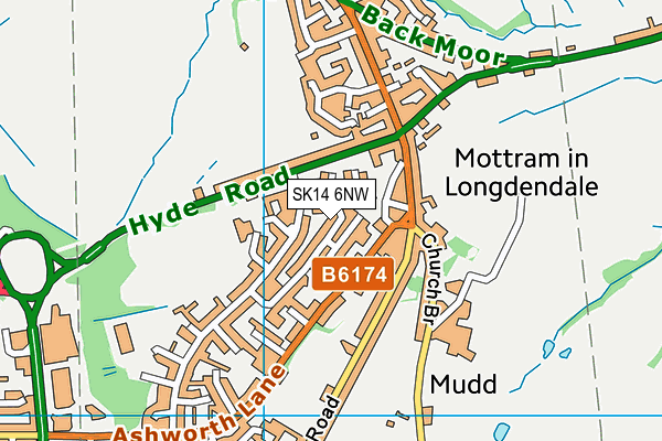SK14 6NW map - OS VectorMap District (Ordnance Survey)
