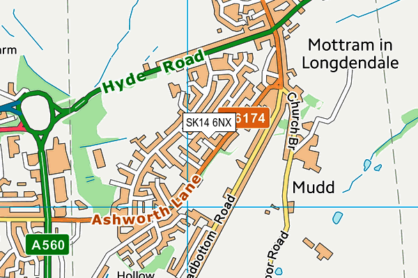 SK14 6NX map - OS VectorMap District (Ordnance Survey)