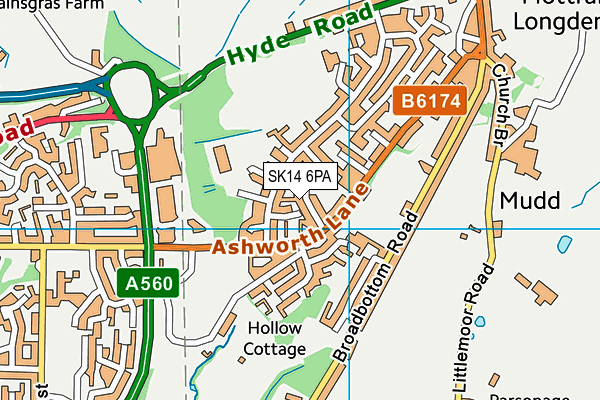 SK14 6PA map - OS VectorMap District (Ordnance Survey) SK14 6PA map - OS VectorMap District (Ordnance Survey)