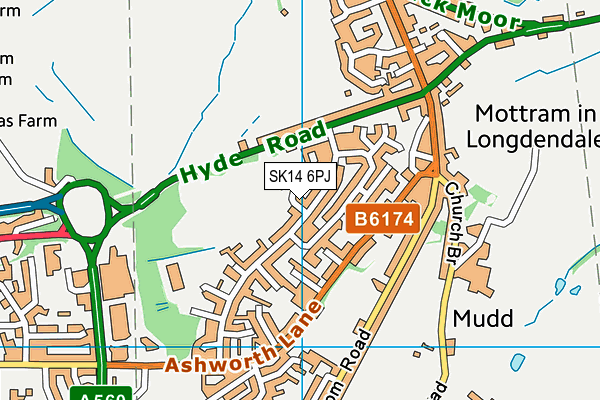 SK14 6PJ map - OS VectorMap District (Ordnance Survey)