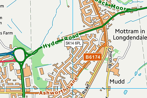 SK14 6PL map - OS VectorMap District (Ordnance Survey) SK14 6PL map - OS VectorMap District (Ordnance Survey)