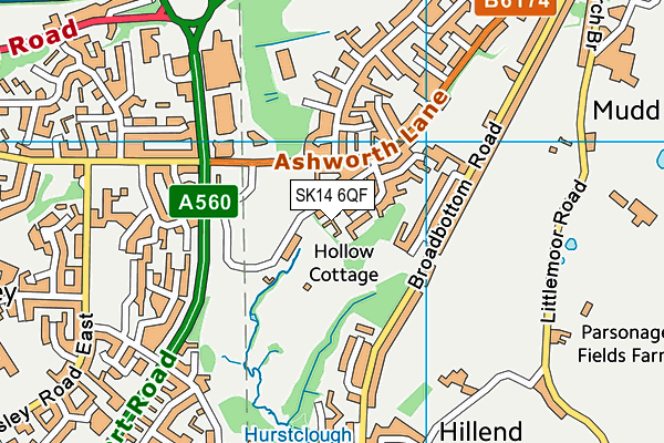 SK14 6QF map - OS VectorMap District (Ordnance Survey) SK14 6QF map - OS VectorMap District (Ordnance Survey)