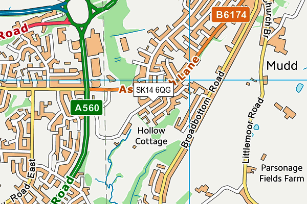 SK14 6QG map - OS VectorMap District (Ordnance Survey)