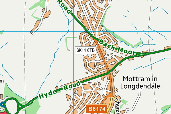 SK14 6TB map - OS VectorMap District (Ordnance Survey)