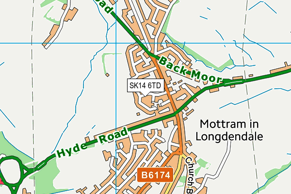 SK14 6TD map - OS VectorMap District (Ordnance Survey) SK14 6TD map - OS VectorMap District (Ordnance Survey)
