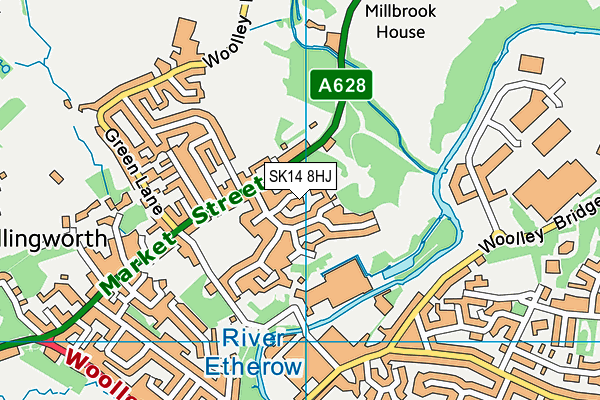 SK14 8HJ map - OS VectorMap District (Ordnance Survey)