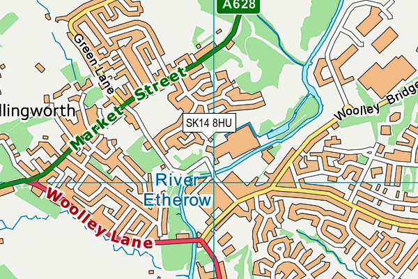 SK14 8HU map - OS VectorMap District (Ordnance Survey) SK14 8HU map - OS VectorMap District (Ordnance Survey)
