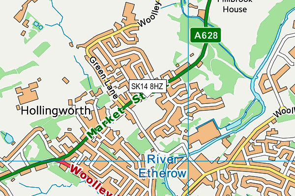 SK14 8HZ map - OS VectorMap District (Ordnance Survey)