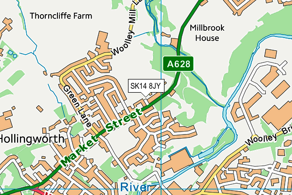 SK14 8JY map - OS VectorMap District (Ordnance Survey)