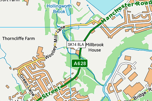 SK14 8LA map - OS VectorMap District (Ordnance Survey)