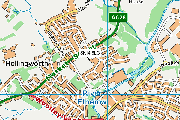 SK14 8LG map - OS VectorMap District (Ordnance Survey) SK14 8LG map - OS VectorMap District (Ordnance Survey)