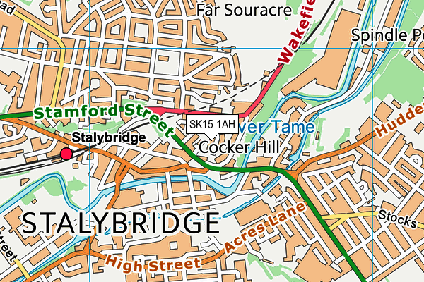 SK15 1AH map - OS VectorMap District (Ordnance Survey)