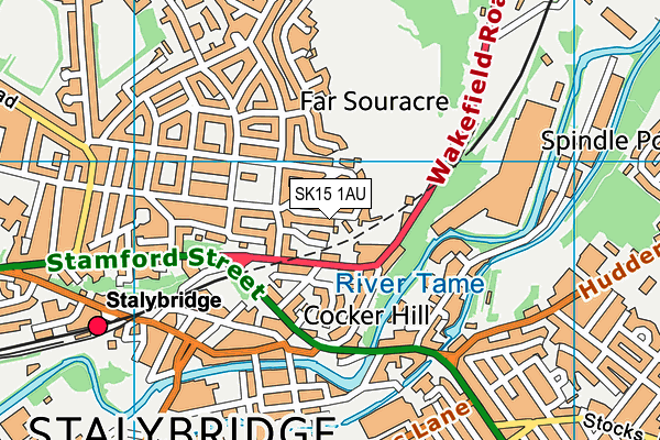 SK15 1AU map - OS VectorMap District (Ordnance Survey)